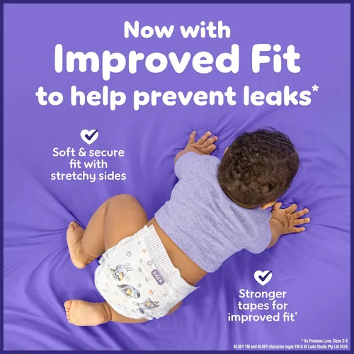 Vista 3 de Luvs Pañales - Tamaño 5, 172 unidades, Bluey Platinum Protection Baby Diaper