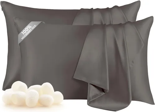 Vista 26 de THXSILK Funda de almohada 100% seda de morera para la salud del cabello y la piel, funda de almohada suave y lisa con cremallera oculta, ambos lados