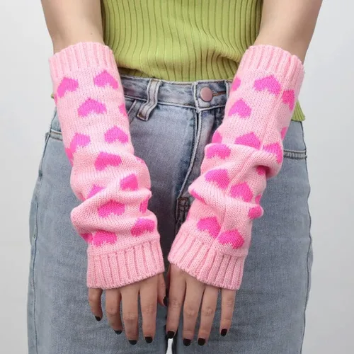 Vista 4 de Calentadores de brazo Y2k Gyaru Kawaii Lolita manga larga brazo japonés Harajuku guantes sin dedos guantes lindos pastel góticos accesorios