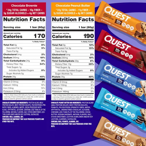 Vista 7 de Quest Nutrition Ultimate Variety Pack Barras de proteínas, altas en proteínas, bajas en carbohidratos, sin gluten, aptas para dieta cetogénica, 12