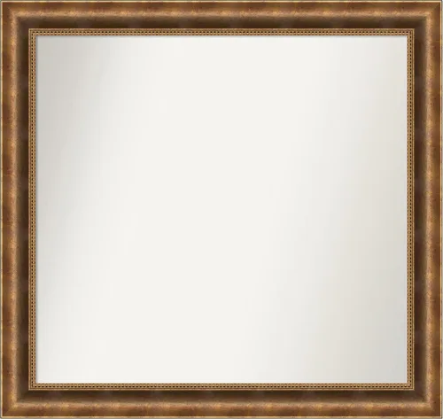 Vista 894 de Amanti Art Espejo de pared personalizado no biselado (25 x 25 pulgadas), marco de bronce acentuado, varios tamaños personalizados, espejo de baño