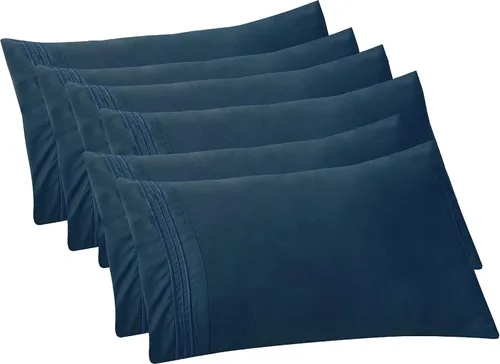 Vista 16 de Elegant Comfort Fundas de almohada sólidas de microfibra de alta calidad hotelera, tejido suave, resistente a las arrugas y a las manchas, fácil