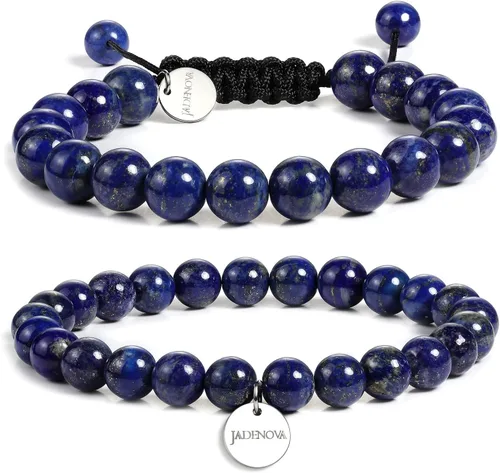 Vista 10 de JADENOVA - Brazalete de piedras de yoga para parejas Amatista