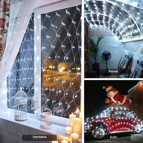 Vista 6 de JMEXSUSS Luces de Red al Aire Libre Impermeables, 12 pies x 5 pies con 8 Modos y Control Remoto, 360 LED, Luces de Red Enchufables para Decoración