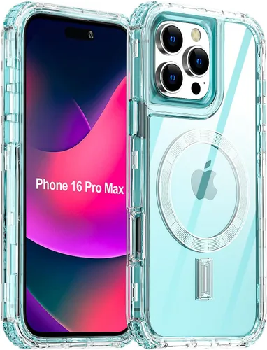 Vista 17 de AICase para iPhone 16 Plus, Funda Transparente Compatible con MagSafe, Protección contra Caídas de 3 en 1, Resistente a Prueba