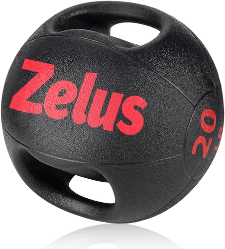 Vista 9 de ZELUS Balón medicinal con doble agarre, pelota de ejercicio de 10/20 libras, pelota de peso con asas, pelota de ejercicio con agarre texturizado