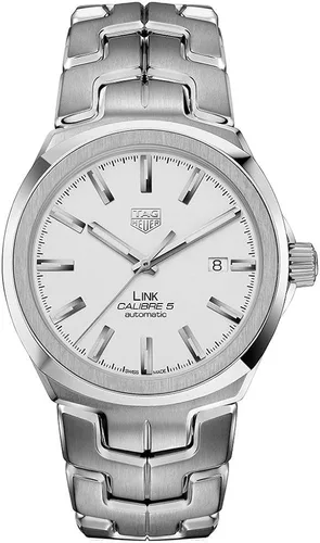 Vista 2 de Tag Heuer Link - Reloj de acero inoxidable con esfera plateada para hombre WBC2111.BA0603