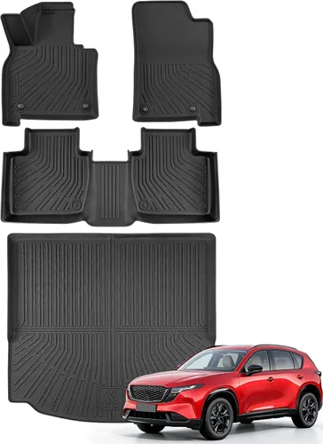 Vista 30 de Alfombrillas para suelo de Dodge Durango 2016-2025 2026 de 6 asientos, protector de carga para todo tipo de clima, TPE resistente, impermeable