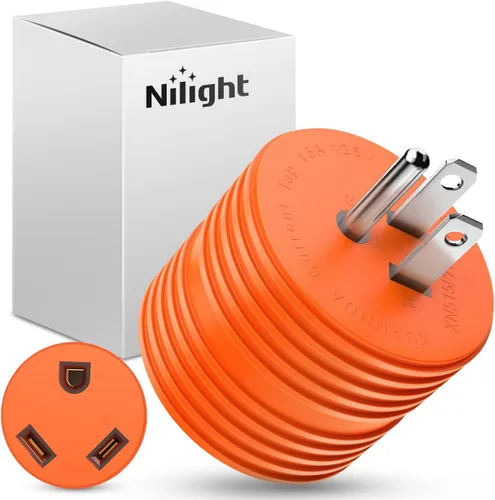 Vista 16 de Nilight Adaptador de Corriente para RV de 30 Amperios a 15 Amperios 110 Voltios Enchufe RV de Servicio Pesado TT-30P a 5-15R Enchufe Macho de 30A a