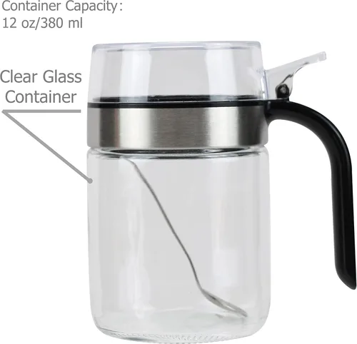 Vista 5 de EIKS - Maceta de vidrio para condimentos con cuchara Para almacenar servir condimentos de sal y especias de azúcar en el restaurante de cocina