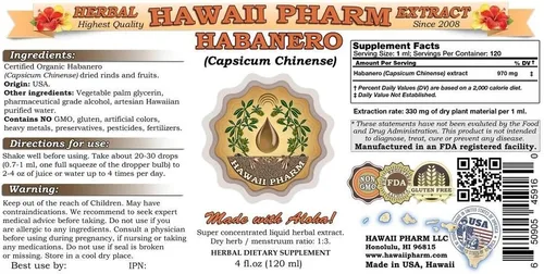 Vista 2 de Habanero (Capsicum chinense) Extracto Líquido 2x2 Oz