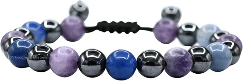 Vista 40 de Amazing Gemstone Pulsera de control de ira – Howlita Amazonita Lava Juego de pulseras para hombres y mujeres, curativa, calmante, ansiedad, alivio
