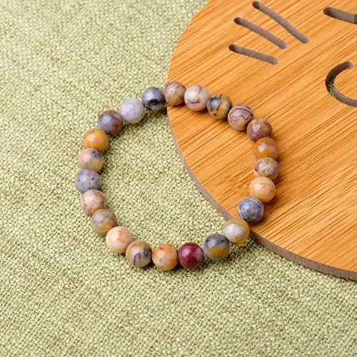 Vista 4 de WRCXSTONE - Pulsera elástica de cuentas de cristal curativo de 8mm.