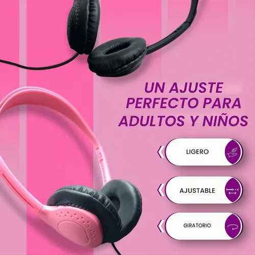 Vista 5 de Paquete de 1 auricular de piel con cable con conector de 0.138 in, color negro