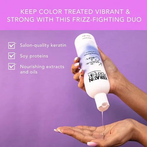 Vista 4 de Keratin Perfect Champú alisador de color de queratina - 12oz