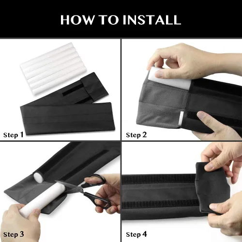 Vista 5 de Topes dobles para puertas impermeables, tamaño ajustable de 30" a 36", protectores de corrientes de aire, bloqueador de ruido, bloqueador de brisas