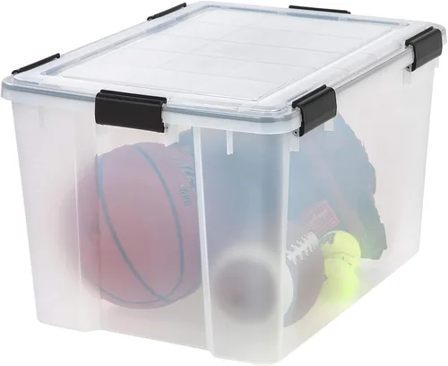 Vista 4 de IRIS USA, Inc. IRIS USA UCB-LDD Caja de almacenamiento de la intemperie, 74 qt, claro, 4 pack