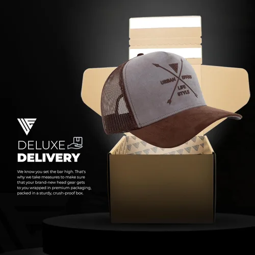 Vista 120 de Urban Effort Gorra trasera de malla, para hombres y mujeres, gorra de béisbol de 5 paneles, gran cierre a presión para caza y senderismo