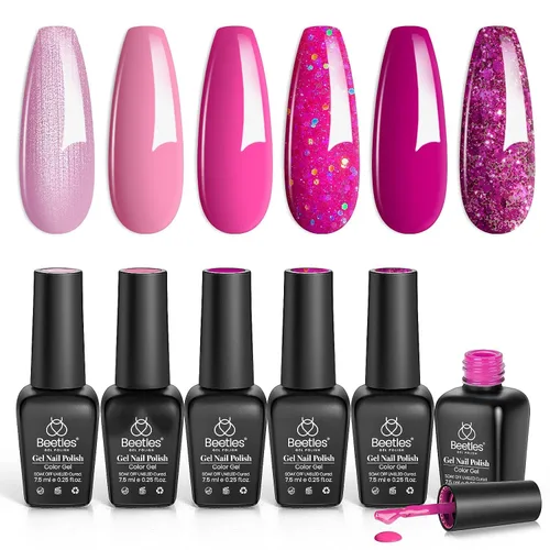 Vista 38 de Beetles - Juego de esmaltes de gel de otoño con gel floreciente, efecto A - Marrón ámbar Atracción ámbar