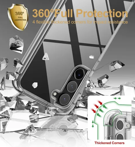 Vista 7 de SURITCH Funda transparente para Samsung Galaxy S23+ Plus de 6.6 pulgadas (solo protector de pantalla), [protector de pantalla integrado] carcasa