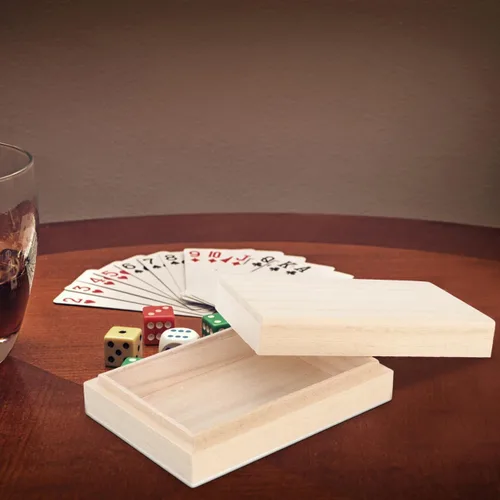 Vista 6 de Totority Naipes Caja de madera Organizador de almacenamiento de tarjetas Estuches de póquer Soporte vacío Contenedor de caramelo Vacío Lake District