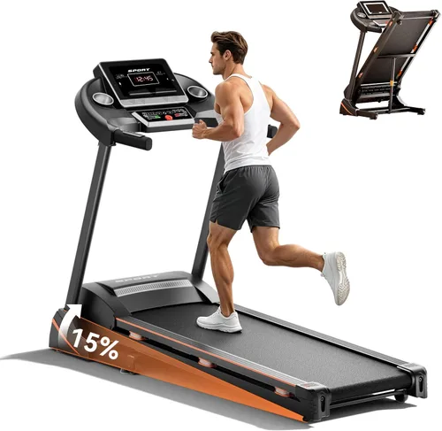 Vista 9 de Renestar Cintas de correr para el hogar, caminadora con inclinación automática, cintas de correr plegables para correr y caminar, capacidad