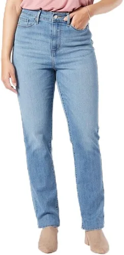 Vista 8 de Levi Strauss Signature Gold Women's High Rise Straight Jeans Ópalo negro (elástico)