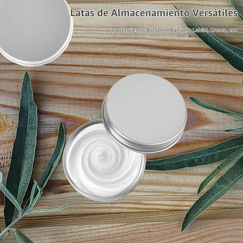 Vista 7 de Paquete de 12 latas de 2 onzas con tapas, pequeños recipientes de metal Plata
