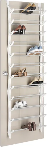 Vista 5 de Whitmor Zapatero sobre puerta, 36 pares, color blanco