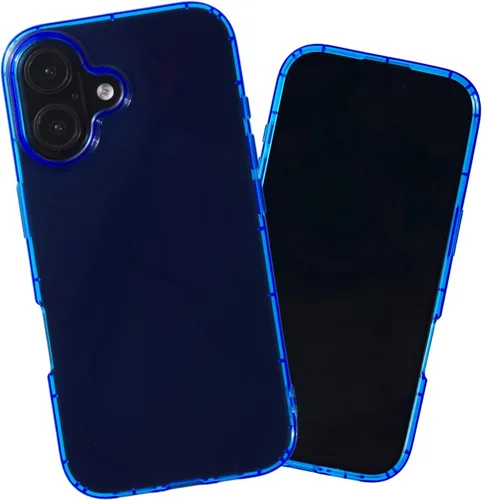 Vista 11 de SteepLab Neon Highlighter - Funda para iPhone 13, funda Grippy Jelly con bolsillos protectores de aire (azul celeste)
