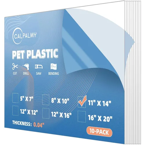 Vista 17 de Paquete de 10 paneles de plástico PET de 5 x 7 pulgadas / plexiglás de 0.04 pulgadas, alternativa de vidrio irrompible, ligera y asequible. Uso