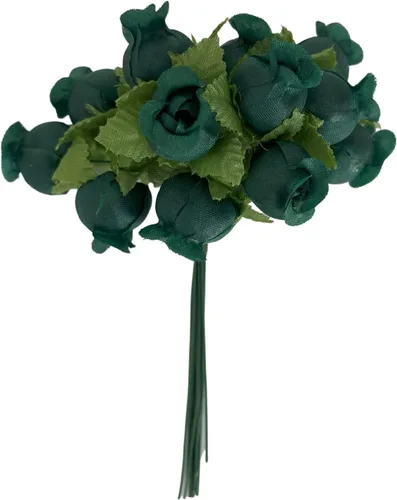 Vista 19 de GiftWrap Etc. Rosas artificiales de seda verde manzana, 12 mini ramos de 12 capullos de rosa, 144 capullos de rosa en total, boda, recepción