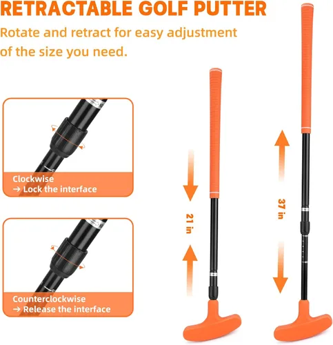 Vista 2 de 4 Pack Mini Golf Set, Golf Putter Men & Women Two-Way Golf Putter, Right/Left Handed Golf Club Indoor/Outdoor
