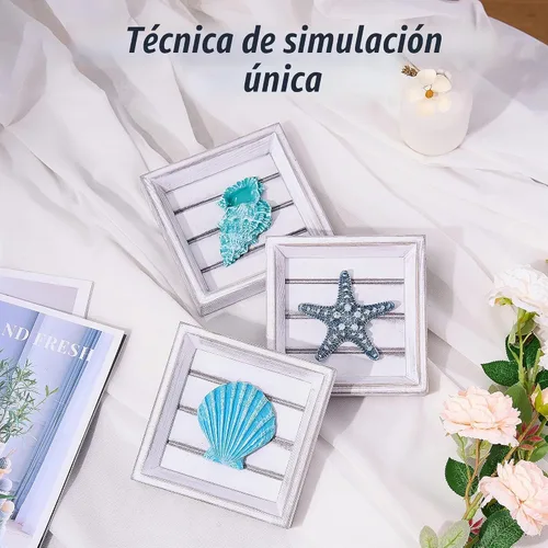 Vista 2 de LODOCAVE Decoración 3D de pared de playa con diseño de estrella de mar de Acabado antiguo