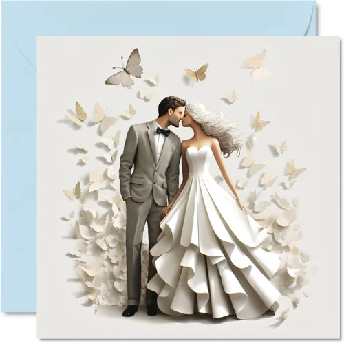 Vista 10 de Stuff4 Tarjetas de boda para parejas – Mejor día – Felicitaciones feliz regalos de compromiso, felicitaciones bien hechas, tarjetas de felicitación