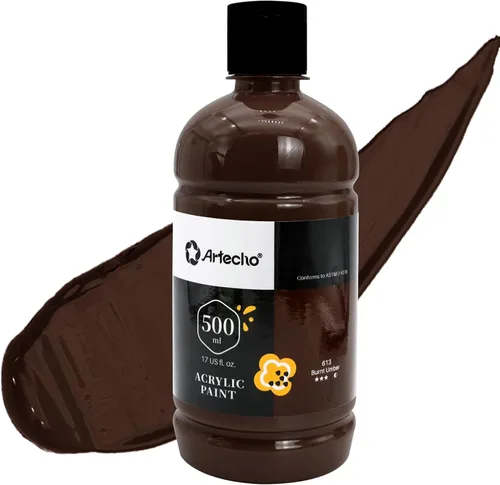 Vista 35 de Artecho Juego de pintura acrílica de 12 colores en envases grandes (500ml/17oz), pintura para manualidades artísticas para suministros de arte