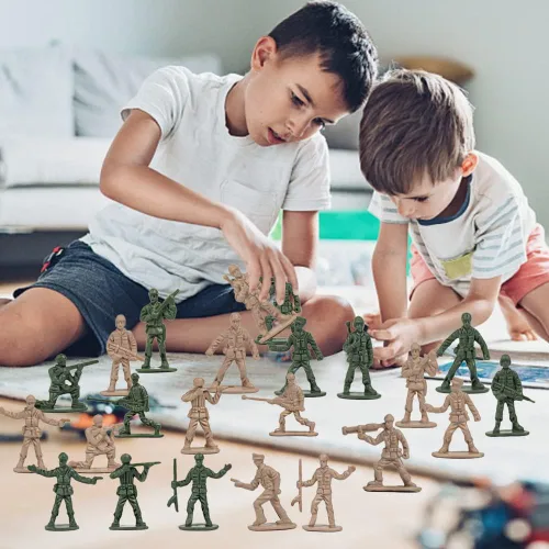 Vista 6 de ikasus 360 piezas de plástico para hombres del ejército para niños, mini figuras de acción militares, figuras militares de soldados de juguete