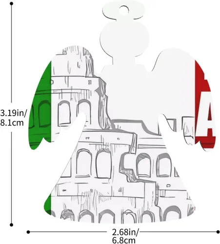 Vista 3 de 4 adornos de Navidad de madera, bandera italiana romana, adorno de árbol de Navidad, adornos de madera para vacaciones, Navidad, decoraciones