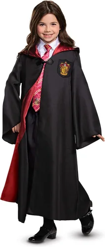 Vista 4 de Hermione Gryffindor - Traje de lujo oficial de Wizarding World con corbata y varita, talla infantil