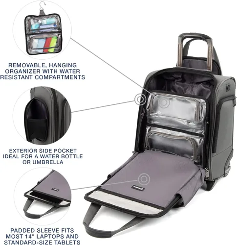 Vista 4 de Travelpro Crew Versapack - Bolsa de transporte para debajo del asiento, Gris (Titanium Grey)), 4071877