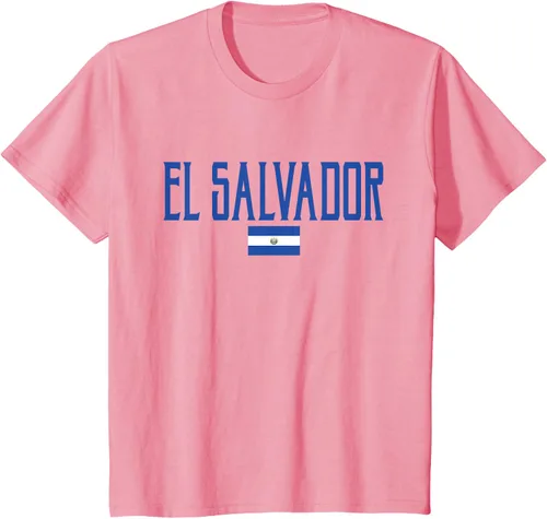 Vista 52 de Camiseta de texto azul con bandera de El Salvador, Negro, S