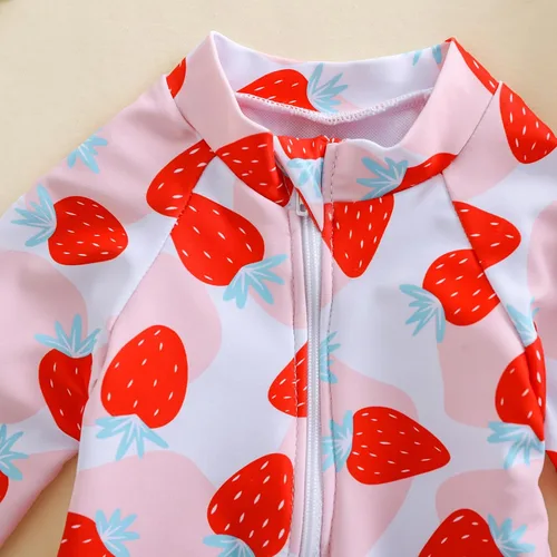 Vista 41 de Traje de baño de una pieza con cremallera de manga larga para bebé niña con gorro