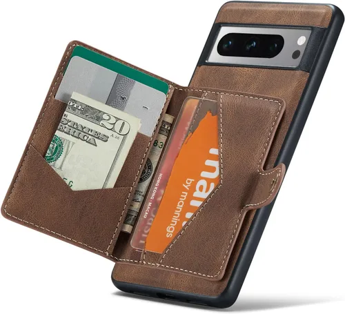 Vista 10 de Funda para Google Pixel 8 2023, cartera magnética desmontable con ranura para efectivo, soporte de carga inalámbrica con función de soporte