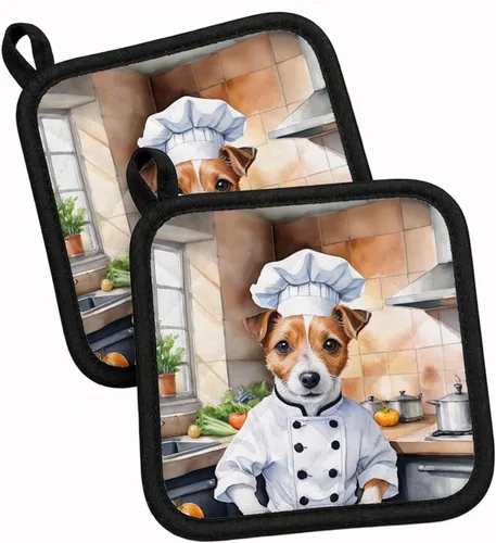 Vista 98 de Caroline's Treasures Coton de Tulear El Chef Par de Agarraderas de Ollas de Cocina Resistentes al Calor Juegos de Agarraderas de Ollas Almohadillas