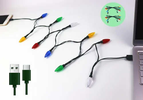 Vista 11 de Luces LED de Navidad, USB y cargador de bombilla para iPhone, disponible con iPhone 5, 5S, 6, 6S, 6 Plus, 7, 7 Plus, 8, 8 Plus, 8 X