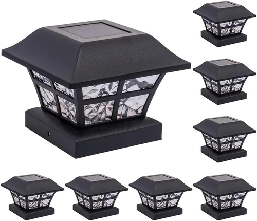 Vista 11 de GreenLighting Luces solares clásicas para tapa de poste – Se adapta a 5 x 5 PVC/vinilo al aire libre alimentado por energía solar para exteriores