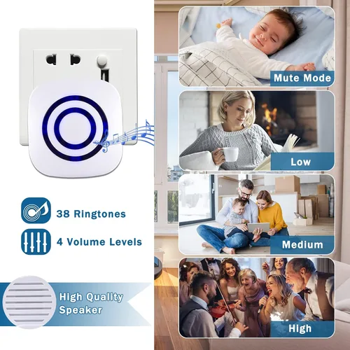 Vista 3 de Alarma de sensor de movimiento - Seanme alarma inalámbrica para entrada de 100m de larga distancia de transmisión de señal, sistema de alarma