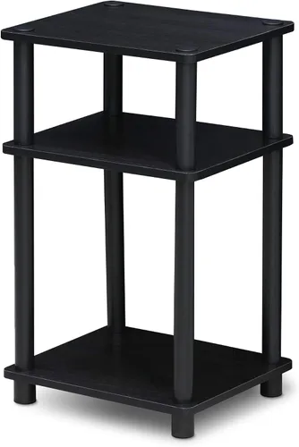 Vista 3 de Furinno Turn-N-Tube Accent - Estante decorativo, color espresso/negro y solo mesa auxiliar de 3 niveles, 1 paquete, americano/negro