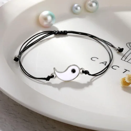 Vista 6 de Pulseras para parejas de mejores amigas, pulseras para 2 personas a juego con Yin Yang para él y ella, joyería para mejor amiga, amistad, relación