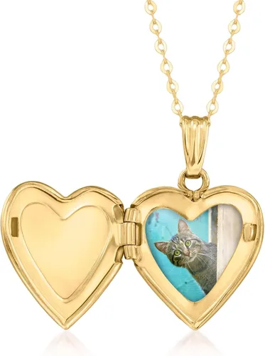 Vista 2 de Collar con medallón de corazón con detalles de diamantes Canaria en oro amarillo de 10 quilates